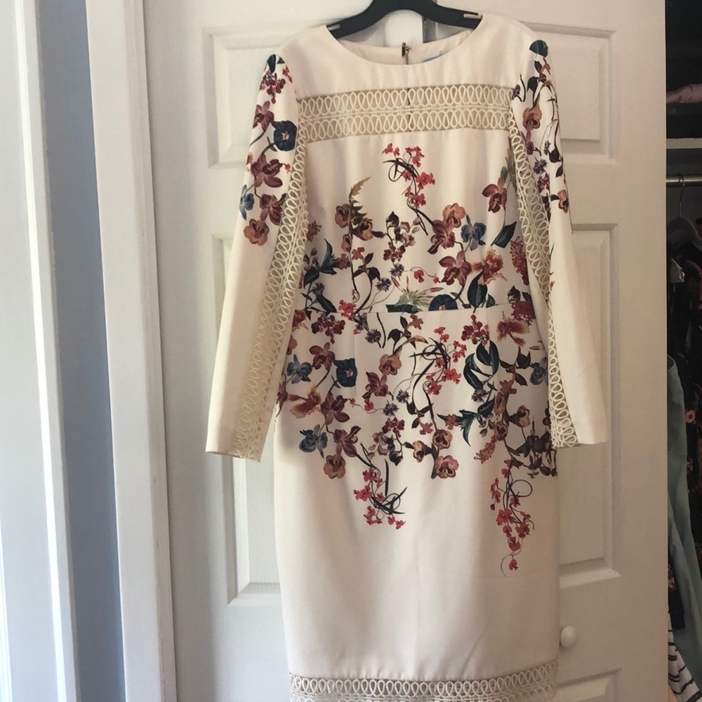 Antonia Melania cream/floral eyelet dress
